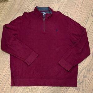 Polo Ralph Lauren Maroon Zip-Up Sweater